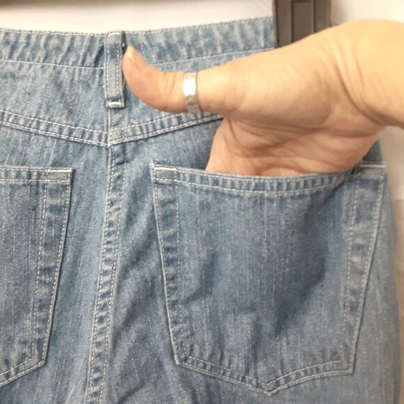 Vintage Christopher & Banks Jean Crop Pants Sz 10 Fall Y2K Pockets Zip/Button - Picture 3 of 13